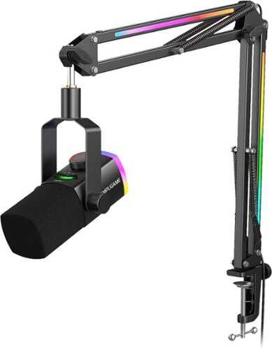 Rent to own FIFINE - XLR/USB Gaming Dynamic Microphone with RGB Boom Arm Stand for Podcast Recording, Compatible with PC/PS4/PS5 - Black