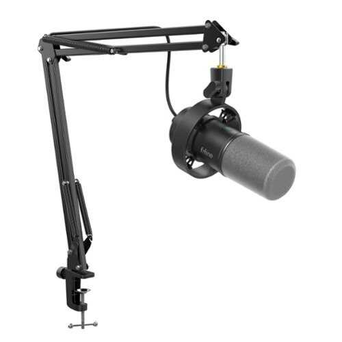 Rent to own FIFINE - Dynamic Podcast Microphone Set with Boom Arm, Mute, Headphone Jack, XLR/USB Studio Mic for Streaming & Recording - Black