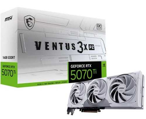 Rent to own MSI - NVIDIA GeForce RTX 5070 Ti 16GB GDDR7 VENTUS 3X PZ OC Edition PCI Express 5.0 SFF-Ready Graphics Card - Black/Sliver