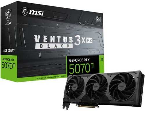 Rent to own MSI - NVIDIA GeForce RTX 5070 Ti 16GB GDDR7 VENTUS 3X PZ OC Edition PCI Express 5.0 SFF-Ready Graphics Card - Black