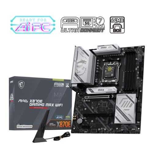 Rent to own MSI - MAG X870E GAMING MAX WIFI (Socket AM5) AMD X870E ATX DDR5 Wi-Fi 7 Motherboard - Black/Sliver