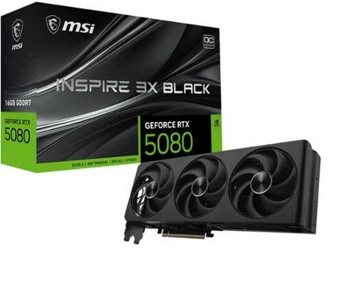 Rent to own MSI - NVIDIA GeForce RTX 5080 16GB GDDR7 INSPIRE 3X OC Edition PCI Express 5.0 Graphics Card - Black