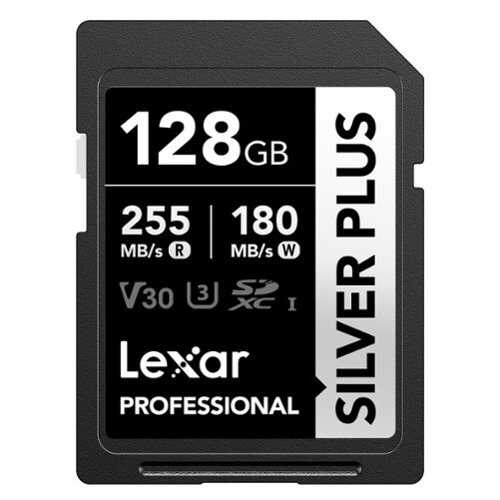 Rent to own Lexar - Professional 128GB SILVER PLUS SDXC UHS-I Card, C10, U3, V30, 4K UHD, SD Card, up to 255MB/s Read, Memory Card