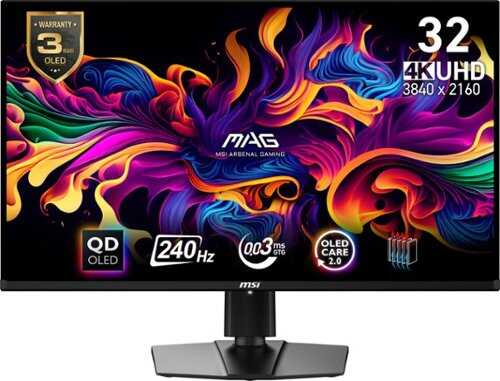Rent to own MSI - MAG 321UPXB QD-OLED 32" QD-OLED UHD 240Hz 0.03ms Gaming Monitor with Display HDR True 400 (DisplayPort, HDMI) - Black