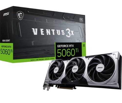 Rent to own MSI - NVIDIA GeForce RTX 5060 Ti 8GB GDDR7 VENTUS 3X OC Edition PCI Express 5.0 Graphics Card - Black/Sliver