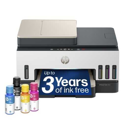 Rent to own HP - Smart Tank 7603 Wireless All-in-One AI-Enabled Cartridge-Free Supertank Inkjet Printer w/ Fax and 3 Yrs of Ink Included¹ - White