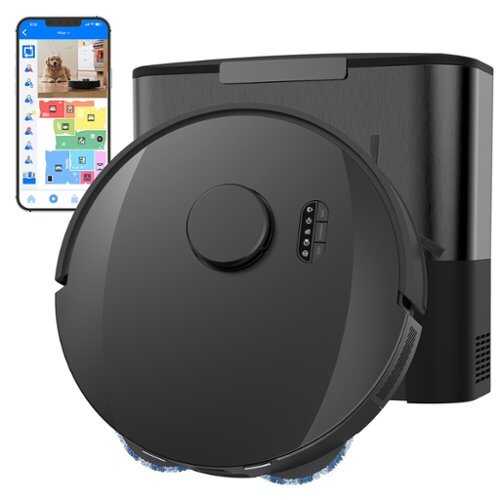 Rent to own bObsweep - UltraVision Pet Combo Auto-Empty Robot Vacuum, 25,000Pa Pet Hair Power, Spin Mops, 180-Day, Hi-Res Cam - Gunmetal