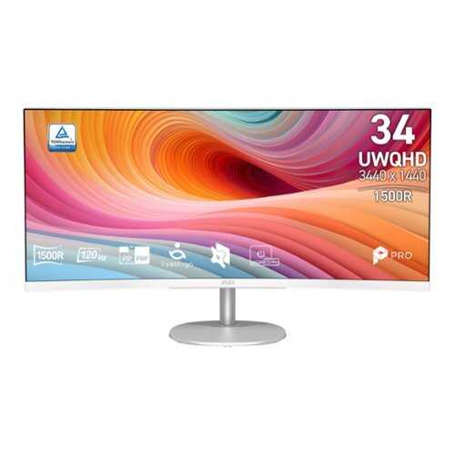 Rent to own MSI - PRO MP341CQW E12 34" Curved UWQHD 120Hz 1ms VA Business Monitor with Built-in Speakers( (DisplayPort, HDMI ) - White