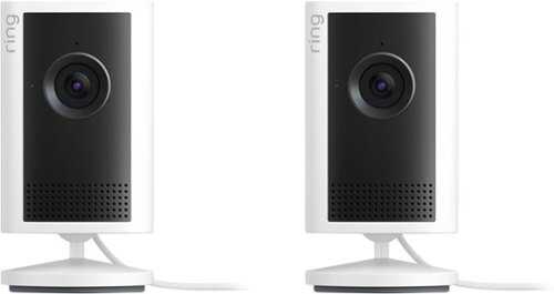 Rent to own Ring - Outdoor Cam 2K, Battery, Wide-Angle Retinal 2K Video, 6x Enhanced Zoom, Night Vision, 2-Pack - White