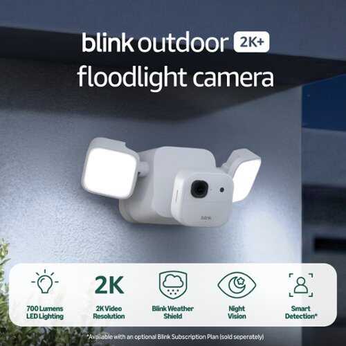 Rent to own Blink - Outdoor 2K+ Floodlight Camera — Wireless smart security camera, 2K resolution, 700 lumens, Sync Module Core included - White