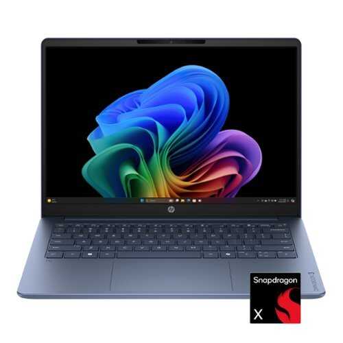 Rent to own HP - OmniBook 3 - 14" 2K OLED Laptop - Snapdragon X - 16GB Memory - 512GB SSD - Copilot+ PC - Starlit Blue