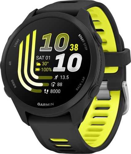 Rent to own Garmin - Forerunner 170 GPS Smartwatch 43 mm Fiber-Reinforced polymer - Black/Amp Yellow - (2026)