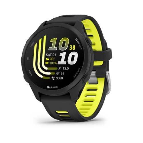 Rent to own Garmin - Forerunner 170 Music GPS Smartwatch 43 mm Fiber-Reinforced polymer - Black/Amp Yellow - (2026)