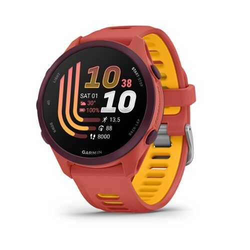 Rent to own Garmin - Forerunner 170 Music GPS Smartwatch 43 mm Fiber-Reinforced polymer - Red Pink/Mango - (2026)