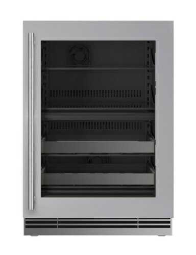 Rent to own U-Line - 24"W. 4.9 Cu.Ft. Built-In Frame w. Glass Dual-Zone Beverage Center - Stainless Steel