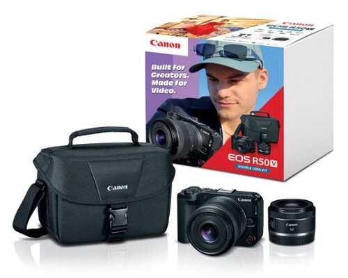 Rent to own Canon - EOS R50 V 4K Video Mirrorless Camera Double Lens Kit with RF-S14-30mm and RF50mm Lenses - Black