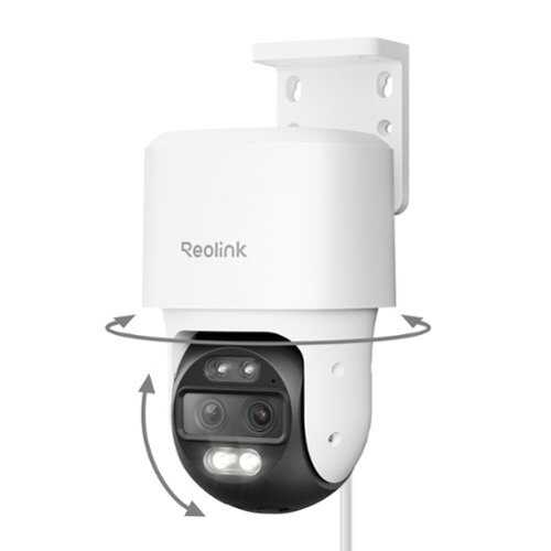 Rent to own Reolink - TrackMix P760 Wired PoE 4K 8MP Home Security Camera Outdoor with Dual-View, Auto-Tracking Pan Tilt Zoom - White