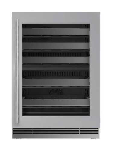 Rent to own U-Line - 24"W. 5.1 Cu.Ft. Built-In Dual-Zone Wine Ref.- Frame w. Glass - Stainless Steel