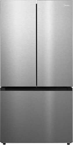 Rent to own Midea - 33 in. Wide Counter-Depth PLUS 23 Cu. Ft. French Door Refrigerator + Water2Ways - Stainless Steel