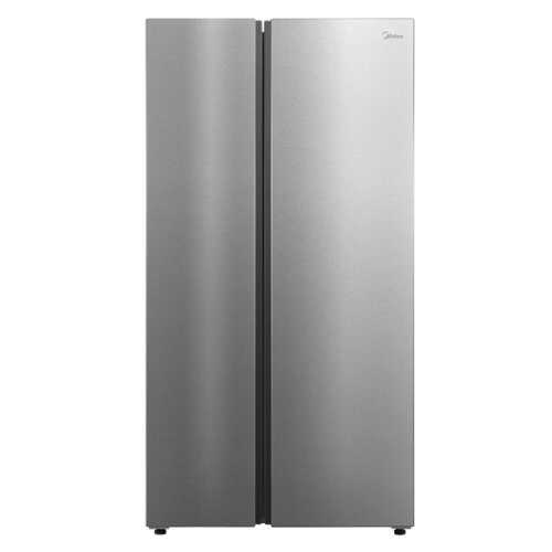 Rent to own Midea - 36-in Wide Counter-Depth PLUS 24.5 Cu. Ft. Side-by-Side Refrigerator + Water2Ways AutoFill Pitcher + Ice Maker - Stainless Steel