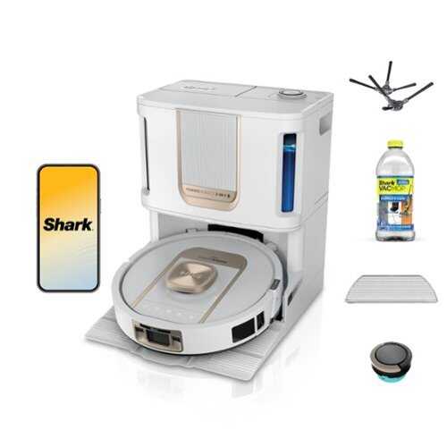 Rent to own Shark - PowerDetect ThermaCharged Robot Vacuum & Mop 2-in-1, Heated Mop Sanitizing NeverTouch Pro Base - White