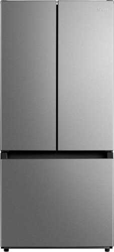 Rent to own Midea - 30-in Wide 18.4 Cu. Ft. French Door Refrigerator with Gallon-Sized Door Bins, Ice Maker Ready - Stainless Steel