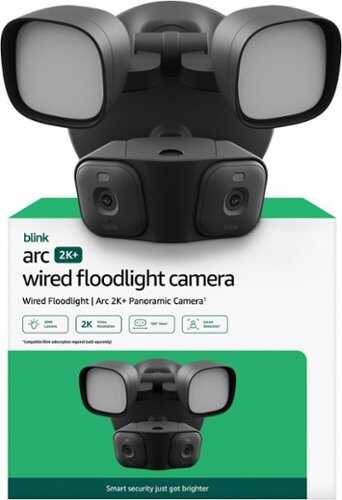 Rent to own Blink - Arc 2K+ Wired Floodlight Camera (newest model) — Hard Wired smart security, 2K, 180° coverage – 2 cam, 1 mount - Black