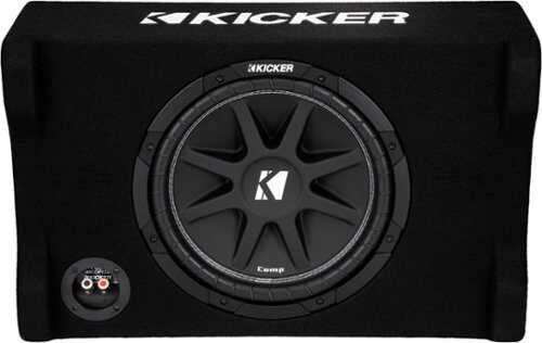 Rent to own KICKER - Comp Down-Firing 12" Single-Voice-Coil 4-Ohm Loaded Subwoofer Enclosure - Black