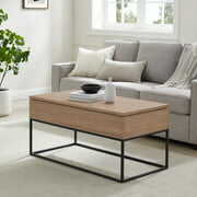 Rent to own Manor Park Modern Wood and Metal Lift-Top Coffee Table, Smoked Oak