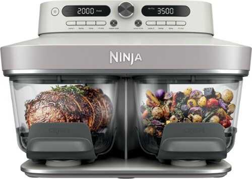 Rent to own Ninja - CRISPi Pro 6-in-1 DualZone Glass Air Fryer, 8 quart, Dishwasher safe - Bone