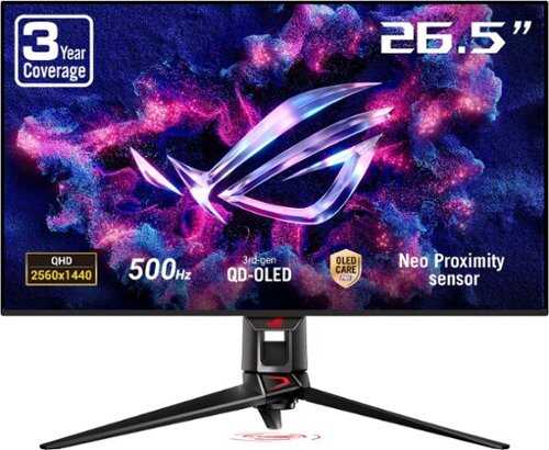 Rent to own ASUS - ROG Swift 27" 2K OLED 500Hz 0.03ms Gaming Monitor with FreeSync Premium Pro and HDR (DisplayPort, HDMI) - Black