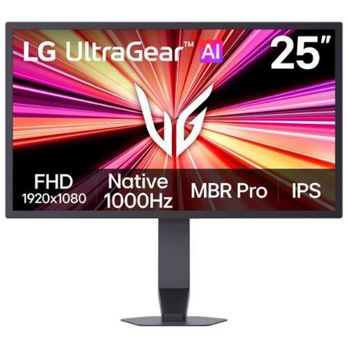 Rent to own LG - UltraGear 25" FHD IPS 1000Hz Gaming Monitor 1ms G-SYNC Compatible FreeSync Premium with DisplayHDR 400 - Black
