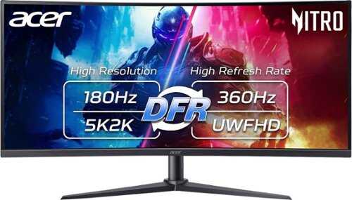 Rent to own Acer - Nitro 34" HD 5K2K (5120 x 2160) 1500R Curved LCD, VA 360Hz, FreeSync Premium Gaming Monitor - DisplayPort, 2 x HDMI - Black