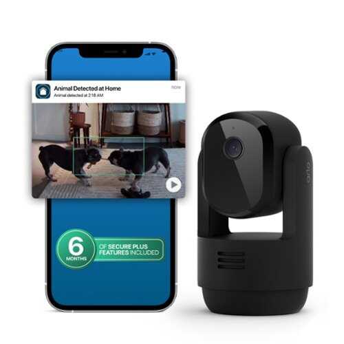 Rent to own Arlo - Essential Pan Tilt Indoor Smart Security Camera 2K - Wired Plug-In Powered, Privacy Mode, 1-Cam + 6 Months Secure Plus - Black