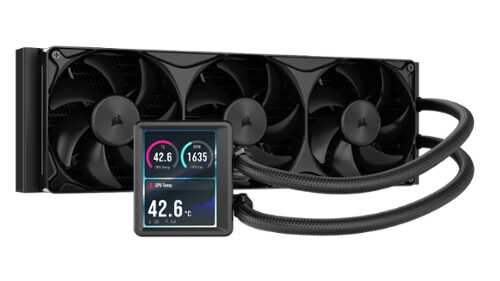 Rent to own CORSAIR - NAUTILUS II 360 RS LCD Liquid CPU Cooler – 3.5" IPS LCD – FlowDrive 2S Pump – RS II Unified Frame Fans – 360mm Radiator - Black