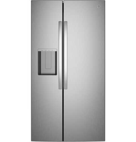 Rent to own GE - 36 in. Wide 23.6 Cu. Ft. Freestanding Counter-Depth Side-By-Side Refrigerator ith Extra Tall Water and Ice Dispenser - Stainless Steel