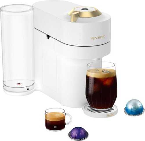 Rent to own Nespresso - Vertuo Pop+ Deluxe Coffee and Espresso Maker by De'Longhi Limited Edition Full - White and Gold
