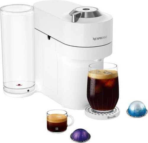 Rent to own Nespresso - Vertuo Pop+ Deluxe Coffee and Espresso Maker by Breville and Chrome - Full White