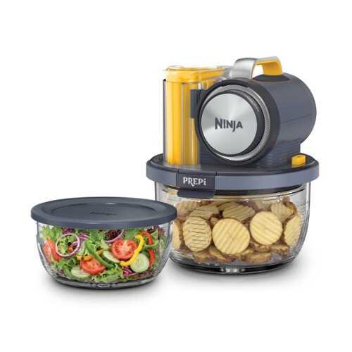 Rent to own Ninja - PREPi™ Precision Powered Prep and Store System, 5-in-1 Crinkle, Slice, Shred, and More, (2) Bowls, Food Processor - Midnight Blue & Mango
