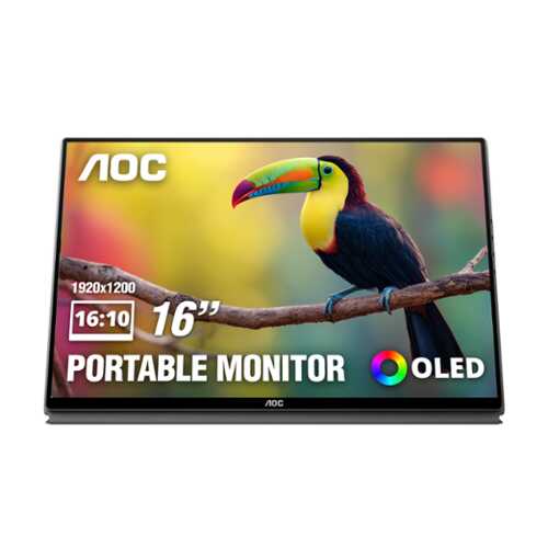 Rent to own AOC - 16T40D 16" OLED WUXGA(1920x1200) Panel Portable USB-C Monitor - Black