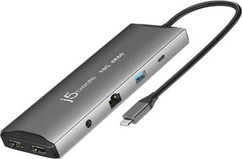Rent to own j5create - USB-C 11-in-1 PD 3.1 140W Dual 4K HDMI Multi-Port Dock - space grey