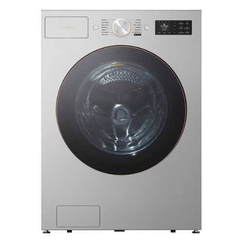 Rent to own LG - SIGNATURE 5.8 Cu. Ft. Mega Capacity High-Efficiency Stackable Smart Front Load Washer with Steam and ezDispense - Platinum Steel
