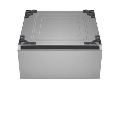 Rent to own SIGNATURE 29-in Wide Laundry Pedestal with Storage Drawer for select LG Stackable Washers and Dryers - Platinum Steel