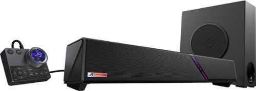 Rent to own ASUS - ROG Gjallar 5-Channel (2.1.2) Dolby Atmos RGB Gaming Soundbar with LCD Control Hub (PC/Mac, Xbox, PS, Switch and Mobile) - Black