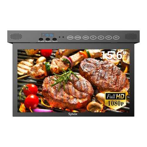 Rent to own Sylvox - 15.6" Under Cabinet Smart TV, Flip Down Kitchen TV with Google TV, 1080P Display