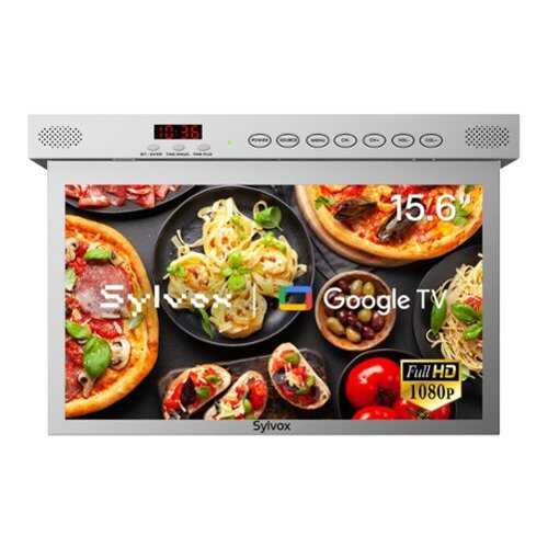 Rent to own Sylvox - 15.6" Under Cabinet Smart TV, Flip Down Kitchen TV with Google TV, 1080P Display
