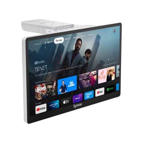 Rent to own Sylvox - 15.6" Mini Under Cabinet Smart TV for Kitchen, 1080P Full HD Google TV with Voice Remote
