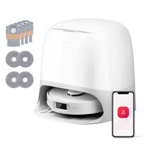 Rent to own Roborock - Qrevo Curv 5A1 Robot Vacuum and Mop, Effortless, Hygienic Cleaning in Every Corner, Pet and Kid Friendly - White
