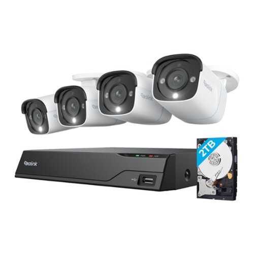 Rent to own Reolink - 8-Channel, 4 - Bullet Camera Indoor/Outdoor 4K 8MP PoE 2TB Smart NVR Security Surveillance System - White