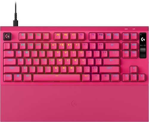 Rent to own Logitech - G PRO X2 RAPID (Tenkeyless) Wired Gaming Keyboard with Magnetic Analog Switches and OLED Display - Pink Magenta